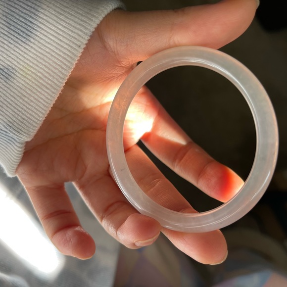 Certified Myanmar natural untreated icy jadeite bangle bracelet 53mm - Picture 11 of 12